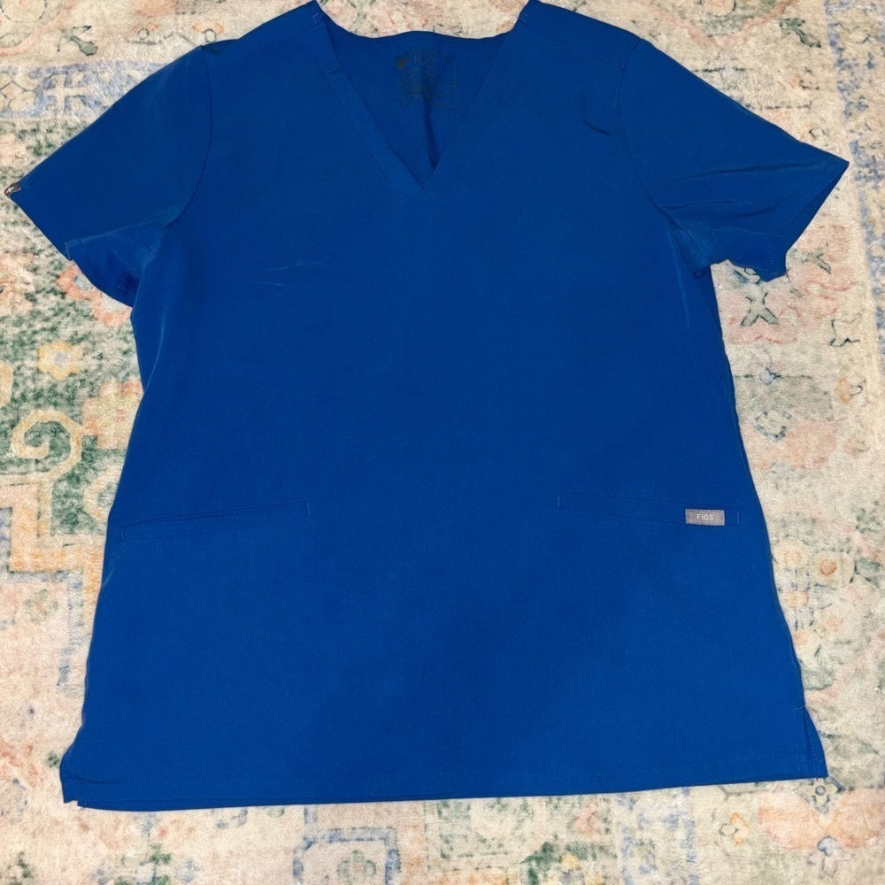 Figs Royal Blue 2 pocket scrub top: women’s